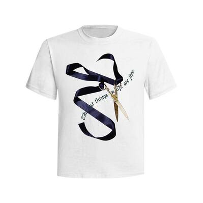 客製化圖案T-shirt設計-緞帶剪刀