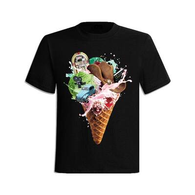 客製化圖案T-shirt設計-彩色冰淇淋