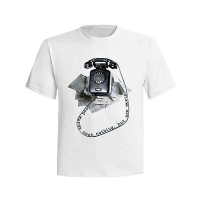 客製化圖案T-shirt設計-復古電話設計
